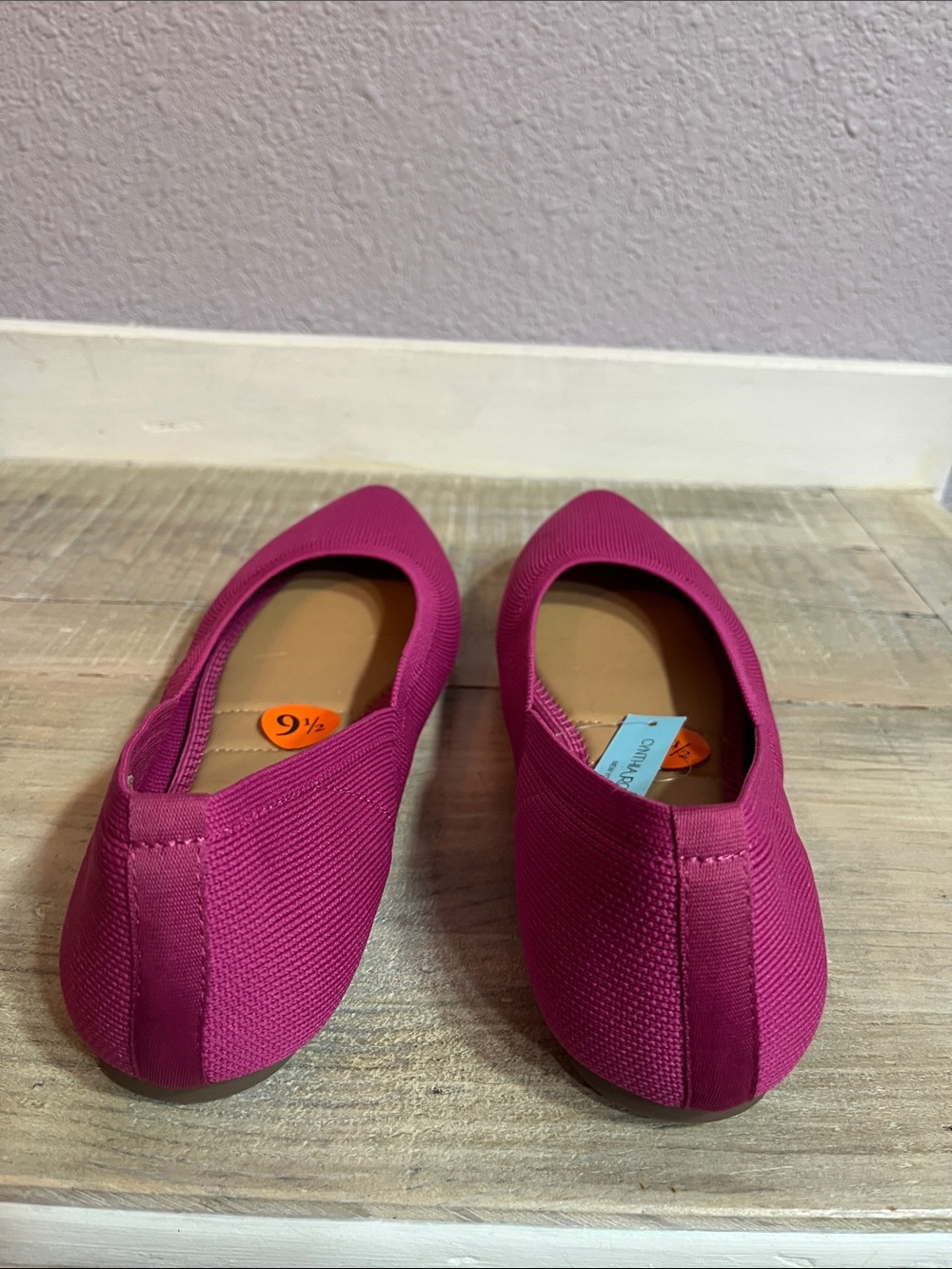 NWT Cynthia Rowley pink breathable textile uppers & comfort insoles flats Sz 9.5 - Picture 4 of 9